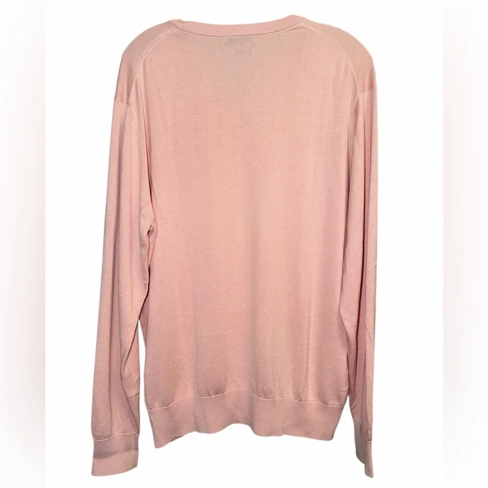 Peter Millar Soft Pink V-Neck Sweater Silk/ Cashmere Blend